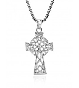 JSC3104 316L鈦鋼三角結十字架項鏈