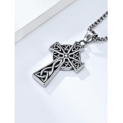 JSC3104 316L鈦鋼三角結十字架項鏈