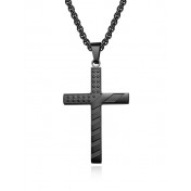 JSC3105 316L鈦鋼美國星條旗十字架項鏈