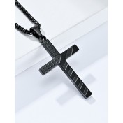 JSC3105 316L鈦鋼美國星條旗十字架項鏈