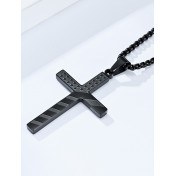 JSC3105 316L鈦鋼美國星條旗十字架項鏈