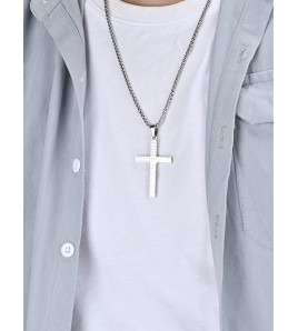 JSC3105 316L鈦鋼美國星條旗十字架項鏈