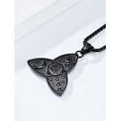 JSC3108 316L鈦鋼北歐三角結星星月亮太陽項鏈