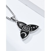 JSC3108 316L鈦鋼北歐三角結星星月亮太陽項鏈