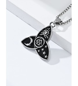 JSC3108 316L鈦鋼北歐三角結星星月亮太陽項鏈