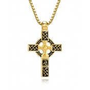 JSC3111 316L鈦鋼凱爾特結十字架項鏈