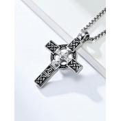 JSC3111 316L鈦鋼凱爾特結十字架項鏈