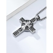 JSC3111 316L鈦鋼凱爾特結十字架項鏈