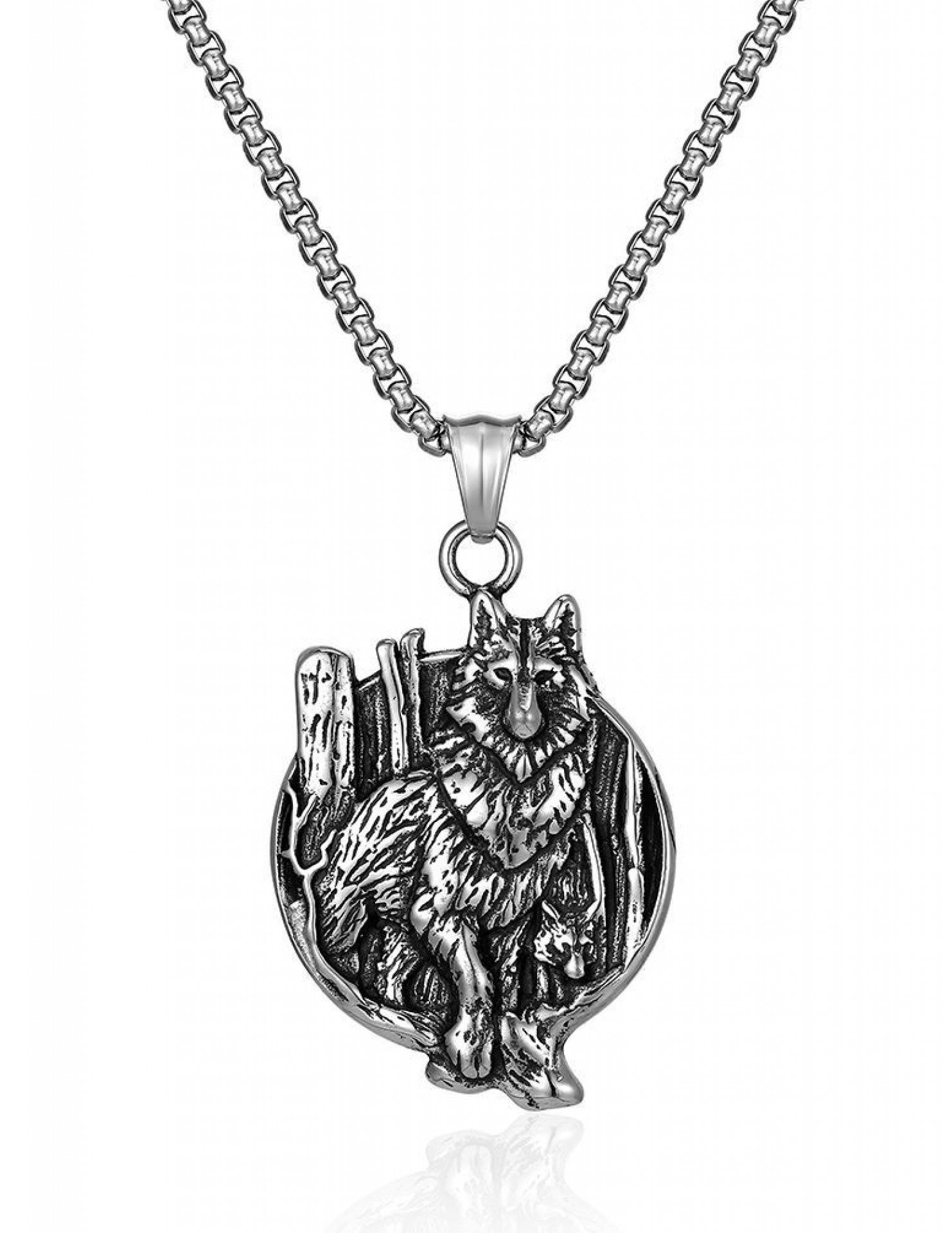 JSC3113 316L鈦鋼維京狼項鏈