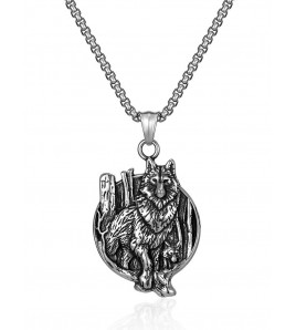 JSC3113 316L鈦鋼維京狼項鏈