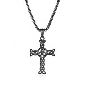 JSC3115 316L鈦鋼鏤空鈦鋼十字架項鏈