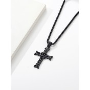 JSC3115 316L鈦鋼鏤空鈦鋼十字架項鏈