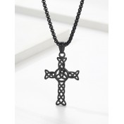 JSC3115 316L鈦鋼鏤空鈦鋼十字架項鏈