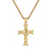 JSC3115 316L鈦鋼鏤空鈦鋼十字架項鏈