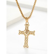 JSC3115 316L鈦鋼鏤空鈦鋼十字架項鏈