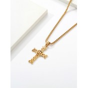 JSC3115 316L鈦鋼鏤空鈦鋼十字架項鏈