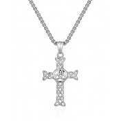 JSC3115 316L鈦鋼鏤空鈦鋼十字架項鏈