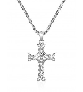 JSC3115 316L鈦鋼鏤空鈦鋼十字架項鏈