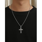 JSC3115 316L鈦鋼鏤空鈦鋼十字架項鏈