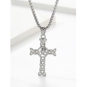 JSC3115 316L鈦鋼鏤空鈦鋼十字架項鏈