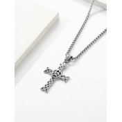 JSC3115 316L鈦鋼鏤空鈦鋼十字架項鏈