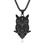 JSC3119 316L鈦鋼貓頭鷹骷髏頭項鏈