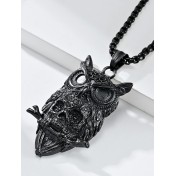 JSC3119 316L鈦鋼貓頭鷹骷髏頭項鏈