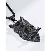 JSC3119 316L鈦鋼貓頭鷹骷髏頭項鏈