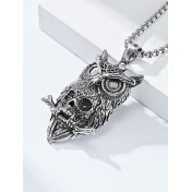 JSC3119 316L鈦鋼貓頭鷹骷髏頭項鏈