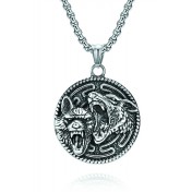 JSC3122 316L鈦鋼維京狼頭項鏈