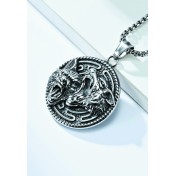 JSC3122 316L鈦鋼維京狼頭項鏈