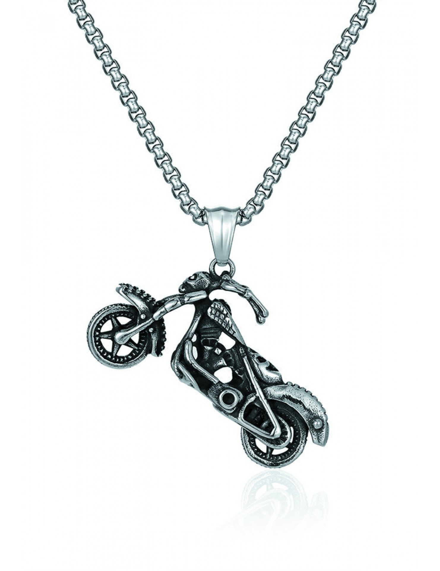 JSC3127 316L鈦鋼骷髏頭摩托車項鏈