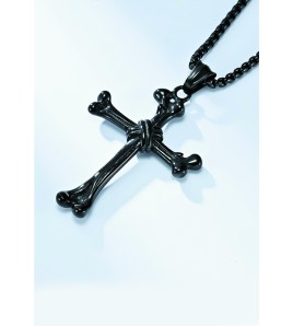 JSC3128 316L鈦鋼骨頭十字架項鏈