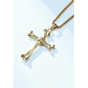 JSC3128 316L鈦鋼骨頭十字架項鏈