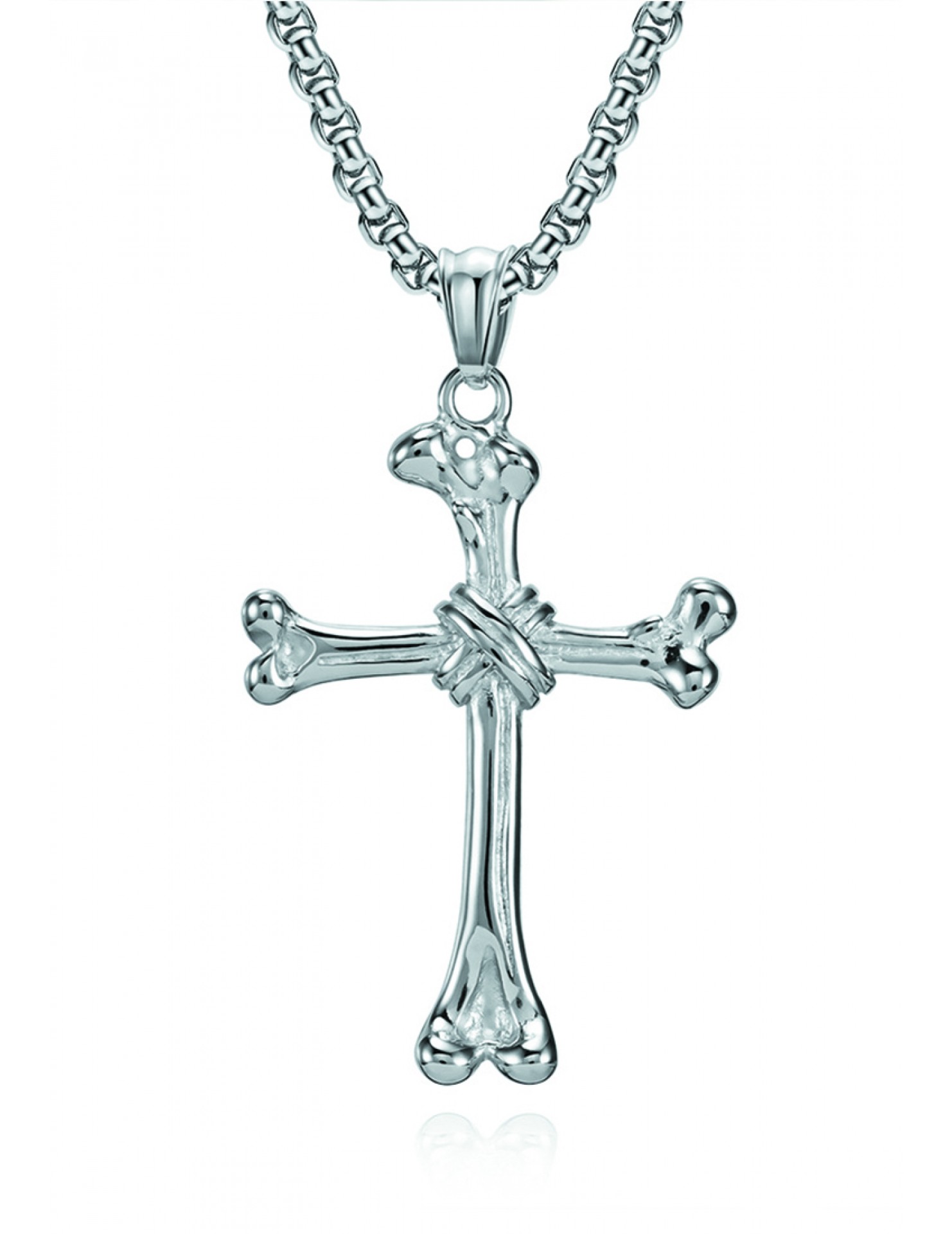 JSC3128 316L鈦鋼骨頭十字架項鏈