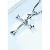 JSC3128 316L鈦鋼骨頭十字架項鏈