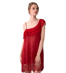 LCB6028-女士性感V領吊帶睡裙