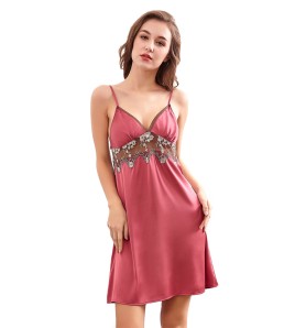 LCB6031-女士性感V領吊帶睡裙