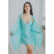 LCB6032-女士露背性感睡袍三件套