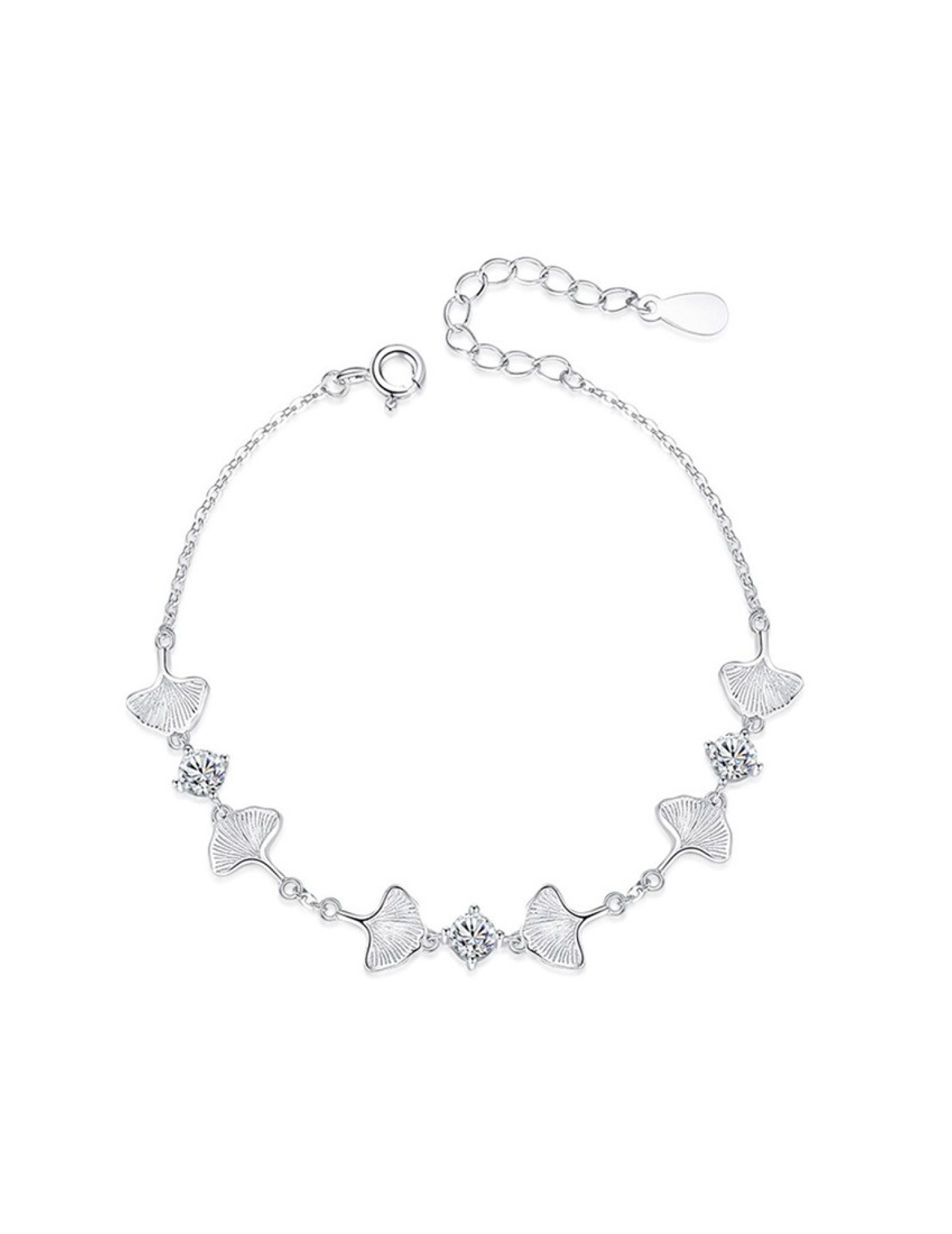 LCR3001 S925純銀銀杏葉手鏈