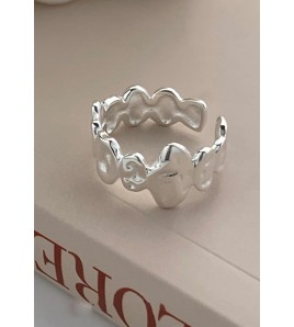 LCR3004 S925純銀不規則開口戒指