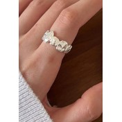 LCR3004 S925純銀不規則開口戒指