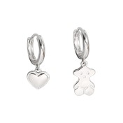 LCR3009 S925純銀小熊愛心耳環