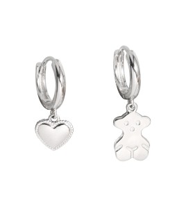 LCR3009 S925純銀小熊愛心耳環