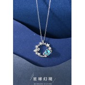 LCR3024 S925純銀水晶星球項鏈