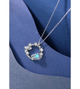 LCR3024 S925純銀水晶星球項鏈