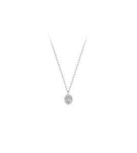 LCR3032 S925純銀橢圓鋯石圓珠項鏈