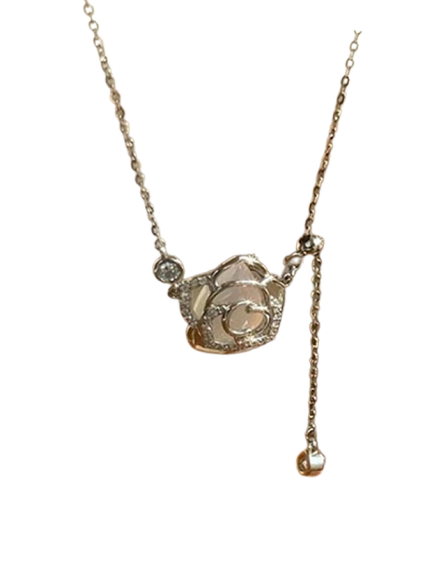 LCR3035 S925純銀山茶花項鏈