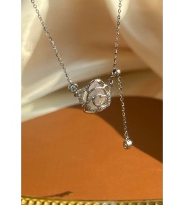 LCR3035 S925純銀山茶花項鏈