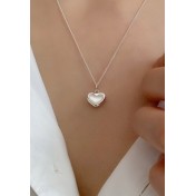 LCR3037 S925純銀貝殼愛心項鏈